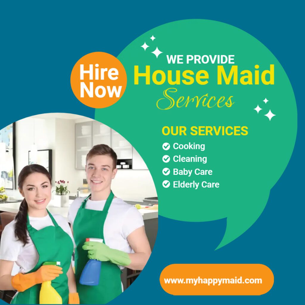 Our Maid Services, Hire  Maid, Servants, Baby Sitter, Nanny, Cook, Elder Care Tekar, Pet Care Tekar, Etc. From My Happy Maid Services