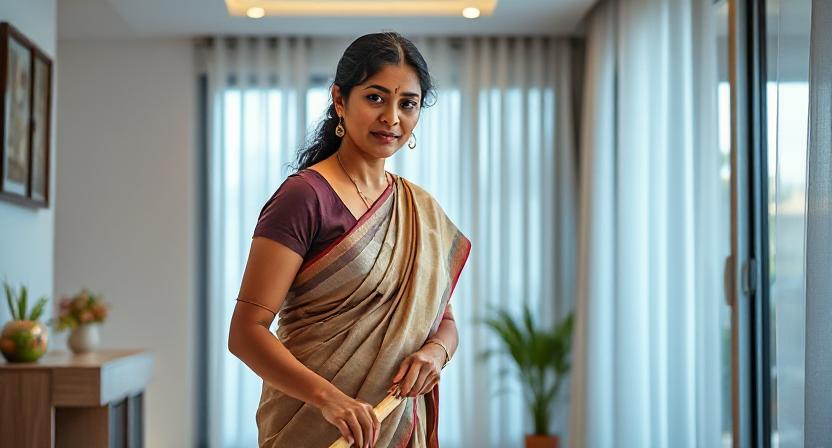 Bengaluru me maid kaise milegi - verified domestic helper working in a modern home