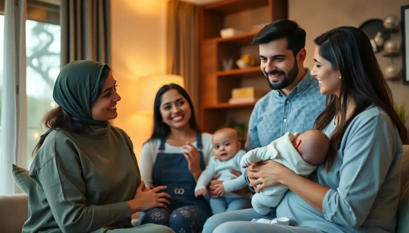 Happy family with professional nannies hyderabad in Hyderabad