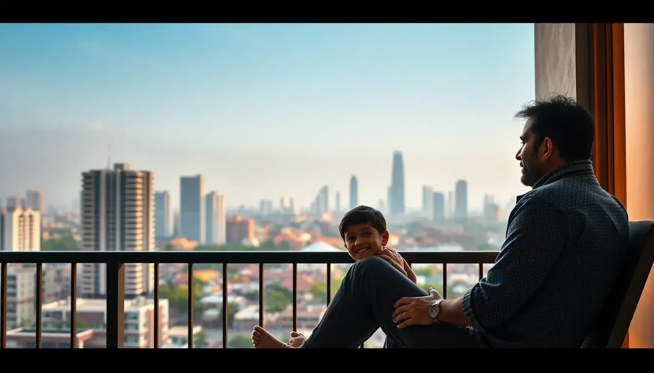 A man enjoying a peaceful moment on his balcony.