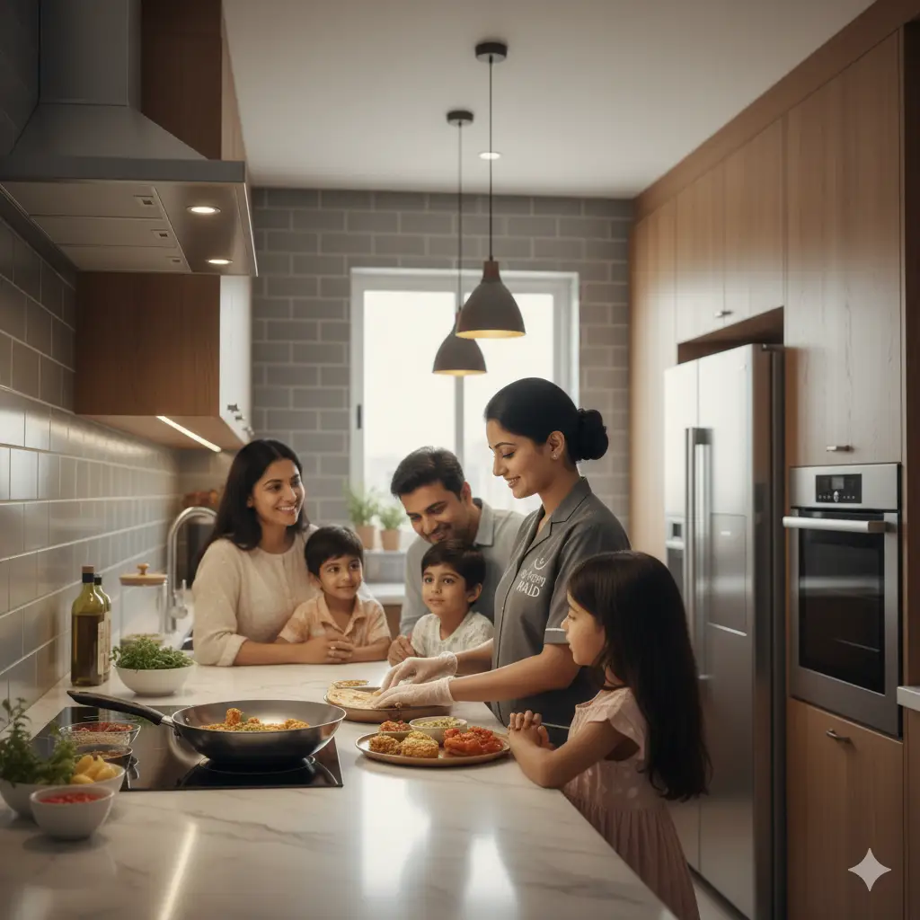 Trusted Indian female cook providing reliable home cooking services